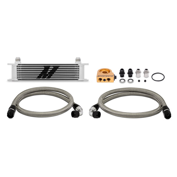 Mishimoto — Mishimoto Universal Thermostatic 10 Row Oil Cooler Kit - Silver - view 6